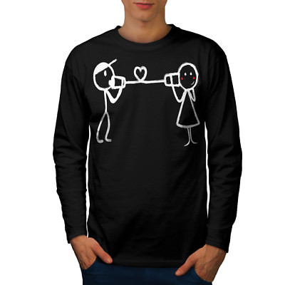 #ad Wellcoda Love Cute Stick Guy Mens Long Sleeve T shirt Human Graphic Design GBP 17.99