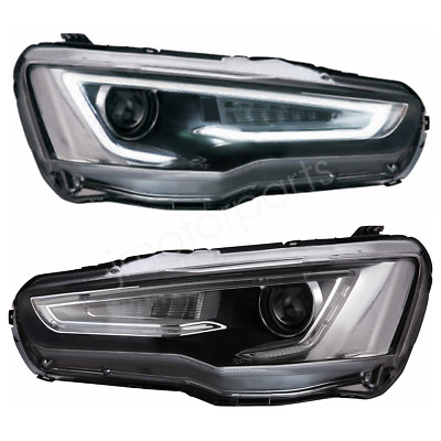 #ad Front Lamp Halo Headlights Assembly For 2008 2017 Mitsubishi Lancer EVO One Pair $359.99