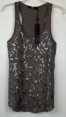 #ad Bke Boutique Size M Womens Sequin Tank Top New with Tags Brown $14.99