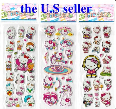 #ad 3 Different Sheets 3D Puffy Stickers Children Stickers Kids Gift $1.95