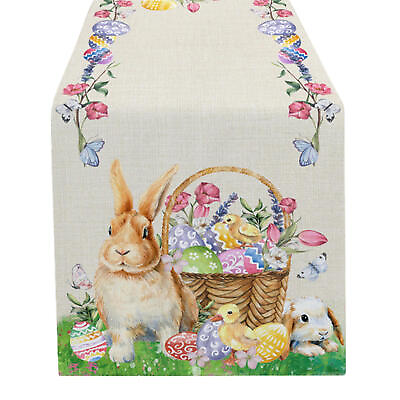 #ad Easter Bunny Dining Table Mat Gnome Rabbit Wedding Decor Spring Holiday Placemat $13.59