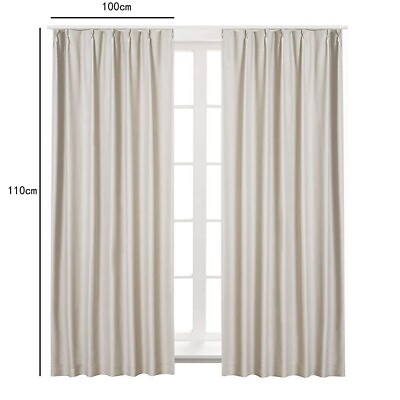 #ad 2PCS 100x110cm Beige Window Curtain Bedroom Balcony Study Curtain Cloth $29.71