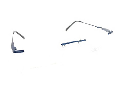 #ad Airlock Caliber 200 424 Titanium Matte Blue Rimless Eyeglasses Frames 52 18 145 $74.99