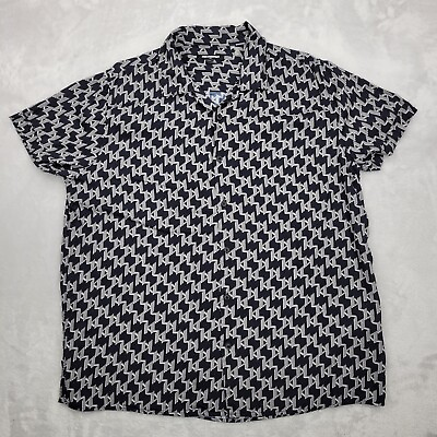 #ad Karl Lagerfeld Shirt Mens Large 100 Viscose Button Up Dress Oxford Resort Adult $28.97