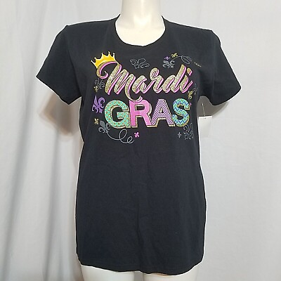 #ad Women#x27;s XL Mardi Gras Carnival Party New Orleans T Shirt Top NWT $17.77