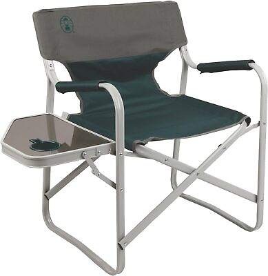 #ad Coleman Outpost Breeze Portable Folding Deck Chair with Side Table. $56.99