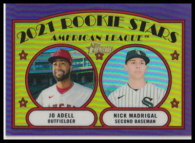 #ad 2021 Topps Heritage #187 Rookie Stars Madrigal Adell Chrome Purple Refractor $2.33