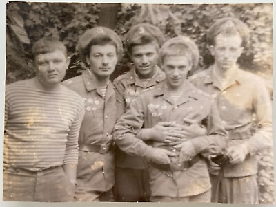 #ad Affectionate Men Hugging Handsome Young Guys Soldiers Gay Interest Vintage Photo $49.00