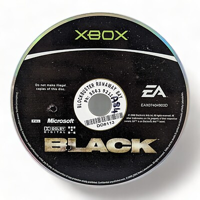 #ad Black XBOX Original Game PAL DISC ONLY AU $11.00