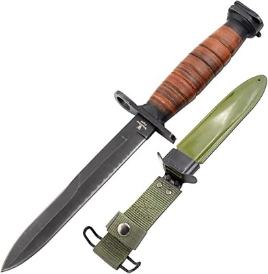 #ad 12quot; WWII M3 Army Bayonet Tactical German Fighter Knife with Sheath $44.99