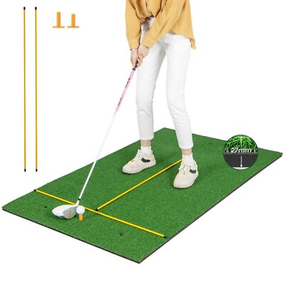 #ad Golf Hitting Mat Artificial Turf Mat Outdoor Practice 5x3 Ft Backyard Grass Mat $78.99