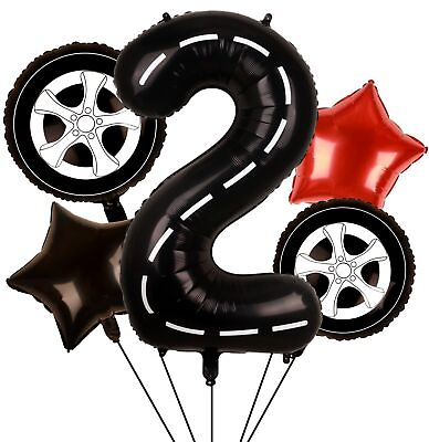 #ad Race Car Balloons Wheel Tire Balloons 2nd Birthday Party Decorations for Boy ... $11.25