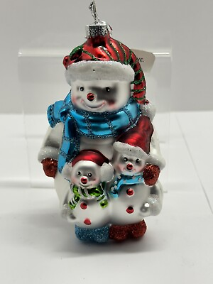 #ad Macy’s Holiday Lane Blown Glass Mold Snowman NWT No Box $13.99