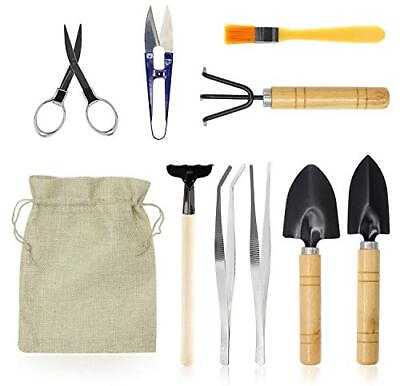 #ad Bonsai Set 10 Pcs Mini Gardening Tools Kit for Indoor Outdoor Bonzai Include Pru $13.83
