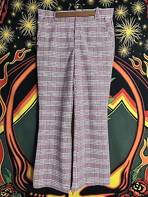 #ad Vintage Polyester pants 34 X 30 Plaid 70’s Easy Care Knit $35.55