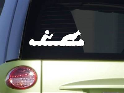 #ad Canoe with German Shepherd *J005* 8 inch dog sticker decal $4.24