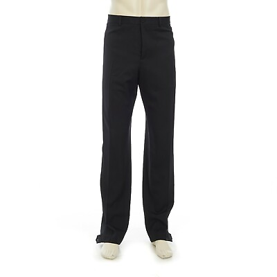 #ad DIOR 1300$ Black Wool Twill Pants Trousers Navy Blue Side Stripe $416.00