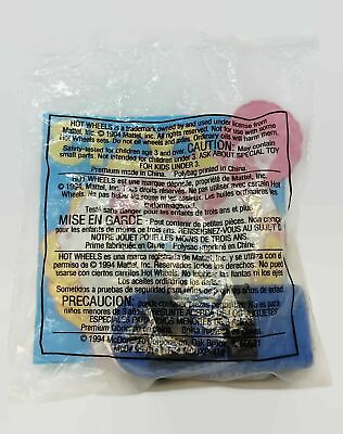 #ad 1994 Mattel Hot Wheels Mcdonalds Meal Toy #13 Blue Bandit Car in package $13.57