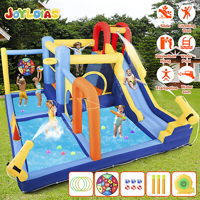 #ad JOYLDIAS Kids Inflatable Water Slide Bounce House Water Park Splash Pool Blower $305.99
