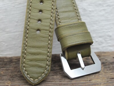 #ad Handmade quot;Oliva 2quot; green leather watch strap VDB Panerai GPF 282726 2422mm $90.00