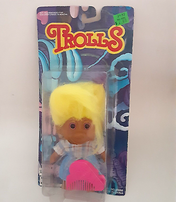 #ad 1991 Trolls 6quot; Inch amp; Hair Pick Factory Sealed Vintage New Old Stock Rare Find $24.99