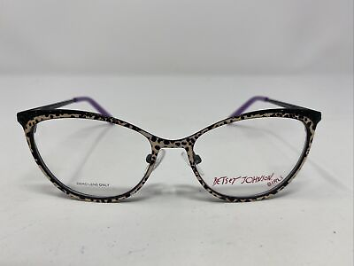 #ad Betsey Johnson Girls STARTER LEO 48 15 130 Black Leopard Eyeglasses Frame P46 $75.08