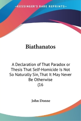 #ad John Donne Biathanatos Paperback UK IMPORT $46.85