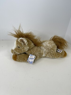#ad Aurora Flopsies Collection Golden Horse Plush Toy Spur Soft amp; Floppy Beanbag 14” $9.77