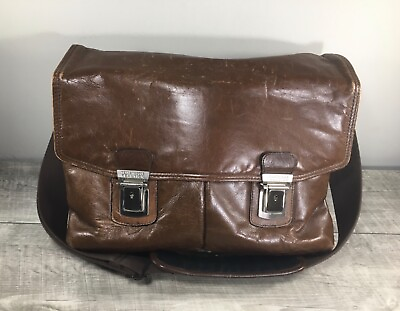 #ad Kenneth Cole Reaction School Leather Purse Handbag Messenger Shoulder Laptop Bag $106.23