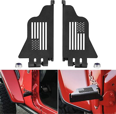 #ad Foot Pegs Front Door Rest Pedals US Flag Style for Jeep Wrangler JK JL 2007 2022 $29.69