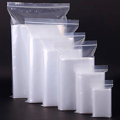#ad GRIP SEAL BAGS Self Resealable Clear Polythene Poly Plastic Zip Lock All Sizes GBP 359.98