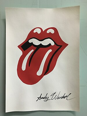 #ad ANDY WARHOL HAND SIGNED. #x27;TONGUE#x27;. WATERCOLOR ON PAPER. POP ART $30.00