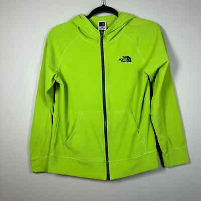 #ad The North Face Boys Large 14 16 Bright Lime Green Hooded Fleece Full Zip Jacket $17.99
