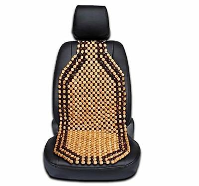 #ad Zone Tech Automobile Car Wooded Beaded Comfortable Seat Cover Cushion Natural $21.99