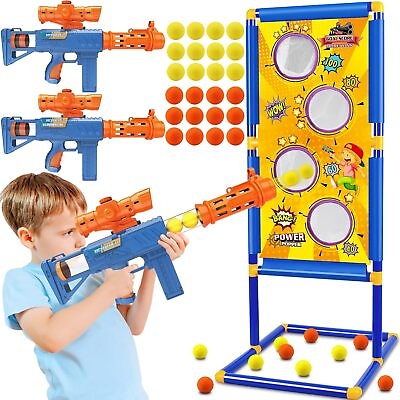 #ad Shooting Game Toy for Boys 2 Player Toy Foam Blaster Air Guns 24 Foam Bullet $62.99