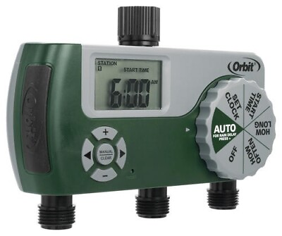#ad 3 Station Digital Hose Bibb Outdoor Irrigation Sprinkler Timer Water Control $98.00