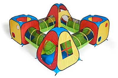#ad 8 in 1 Pop Up Children Play Tent House with 4 Tunnel 4 Tents for Boys Girls... $101.13