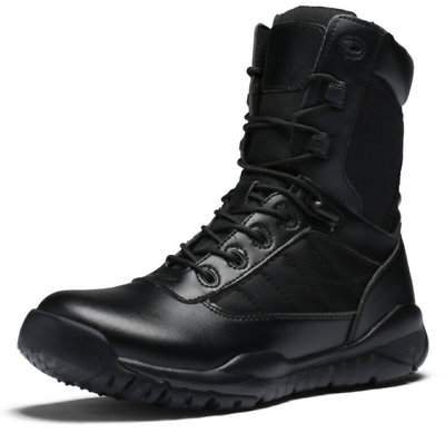 #ad Mens Outdoor Combat Army Military Tactical Leather Work Boots Hiking Shoes Plus $44.96