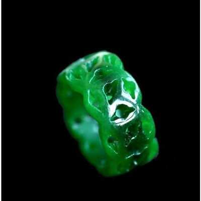 #ad Green Jadeite Jade Ring Band Real Genuine Grade A Size 8 Freshwater Beautiful $9.72