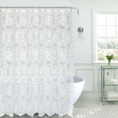 #ad Kate Aurora Country Farmhouse Shabby Chic Lace Shower Curtain Assorted Colors $23.99
