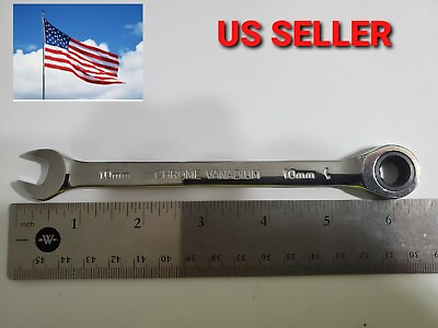 #ad New 10mm Carbon Steel Ratcheting Wrench CR V Ratchet Ring Spanner $7.89