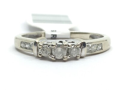 #ad 10K White Gold 2 5 CTW Round Diamond Engagement Ring sz 6 RO1043314 $159.99