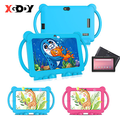 #ad 7 in Tablet PC For Kids 32GB Android 12 Quad Core Dual Cameras WiFi Bundle Case $49.99