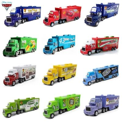 #ad 1:55 Disney Pixar Cars Diecast McQueen Hauler Truck Car Model Toys Diecast $7.98