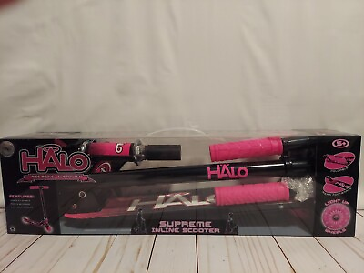 #ad Halo Rise Above Supreme Inline Scooter Foldable Kids Ride on Toy Black Pink New $42.00