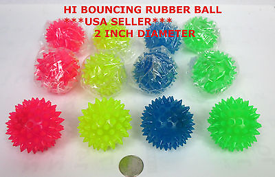 #ad LOT OF 12 2 INCH DIAMETER SOFT RUBBER BALLS SPIKE HIGH BOUNCING TOY RUT TB6016 $14.99
