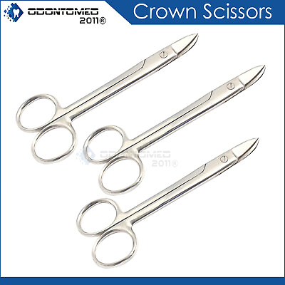 #ad 3 Crown Beebee Scissors Dental Surgical Instruments 4.25quot; Curved $8.75