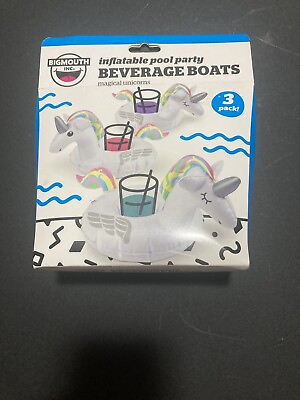 #ad Inflatable Mini Magical Unicorn Beverage Float Boats 3pk $5.99