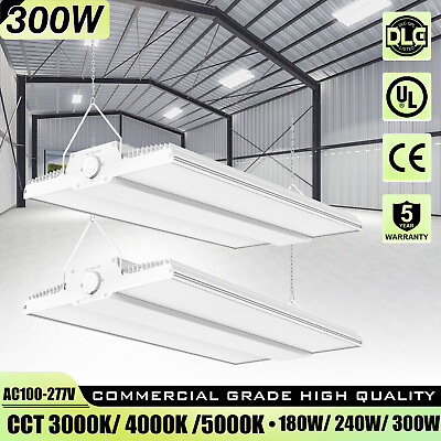 #ad 300 Watt LED Linear High Bay Light 3000K 5000K Commercial Ceiling Fixture 2PACK $215.98