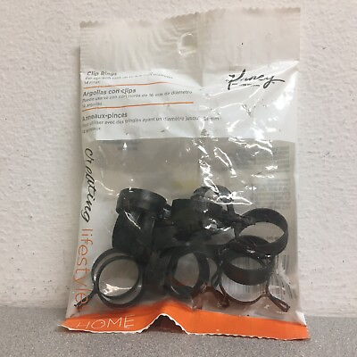 #ad Kenney KN977 5 Curtain Black clip on curtain ring 3 4 dia. 14 pack $6.17